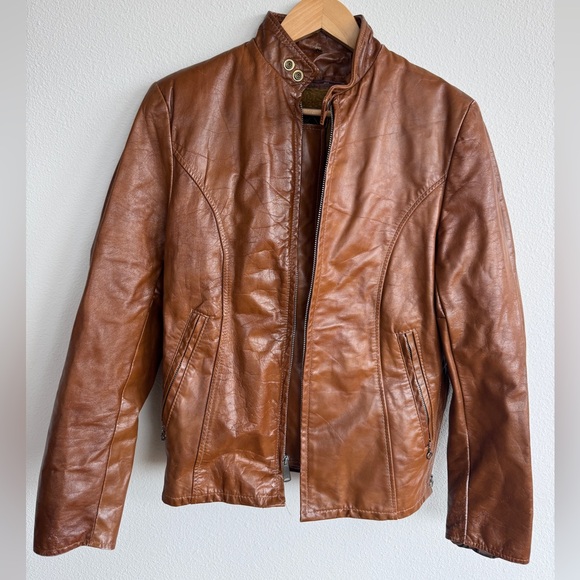 Vintage Jackets & Blazers - Vintage Beau Breed Sherpa Lined Leather Jacket